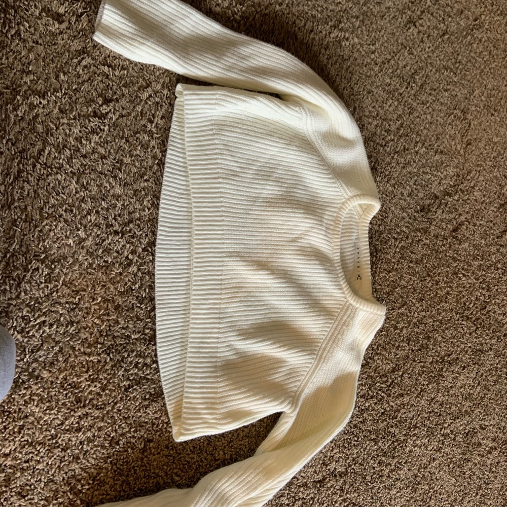 White cropped sweater